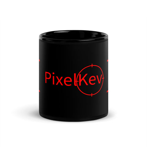 pixelkev_ - Schwarze glänzende Tasse