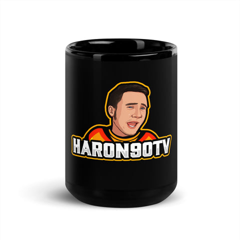 HaRon90TV - Schwarze glänzende Tasse