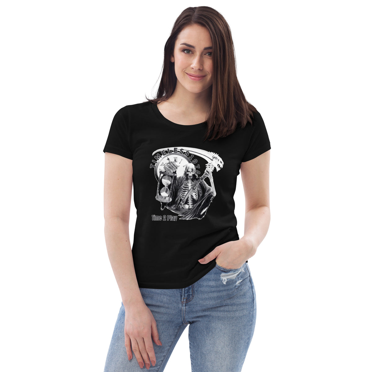 Timeless1974 - Damen-T-Shirt aus Bio-Baumwolle mit Druck