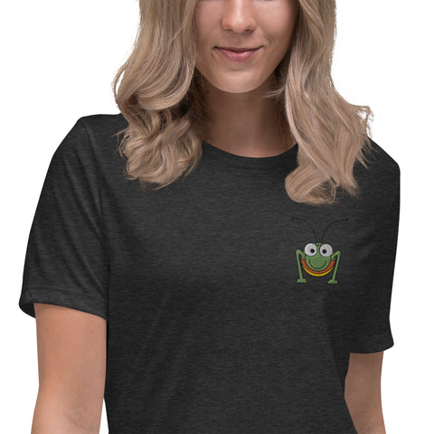 grashuepferjack - Lockeres Damen-T-Shirt mit Stick