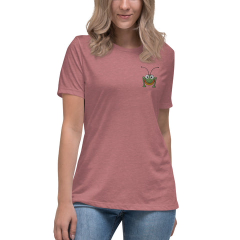 grashuepferjack - Lockeres Damen-T-Shirt mit Stick