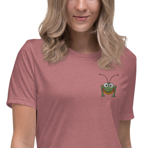 grashuepferjack - Lockeres Damen-T-Shirt mit Stick