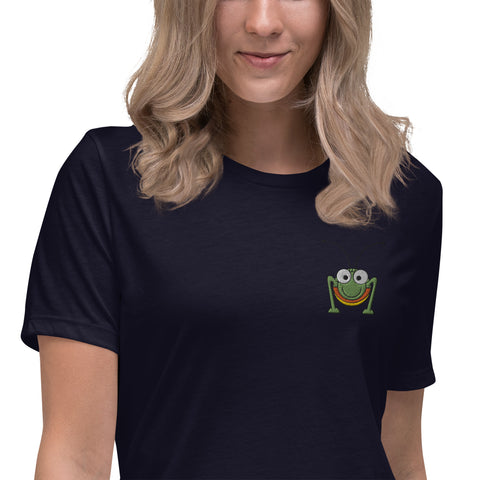 grashuepferjack - Lockeres Damen-T-Shirt mit Stick