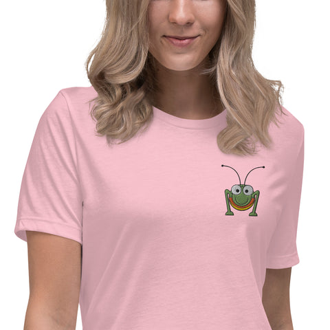 grashuepferjack - Lockeres Damen-T-Shirt mit Stick