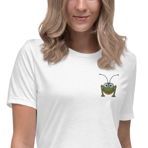 grashuepferjack - Lockeres Damen-T-Shirt mit Stick