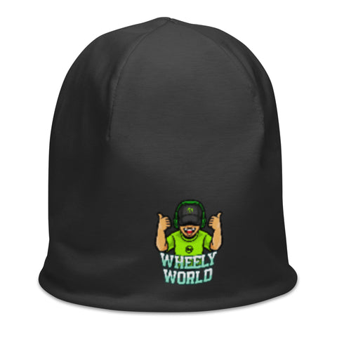 WheelyWorld - Allover-Beanie-Mütze mit Druck