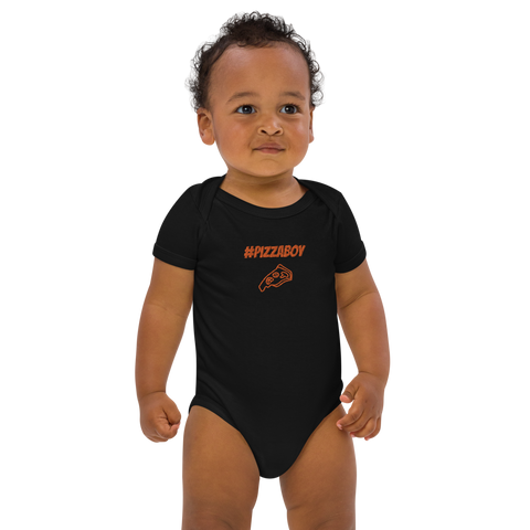 PizzaBoyOnAir - Baby-Body Pizzaboy aus Bio-Baumwolle mit Stick