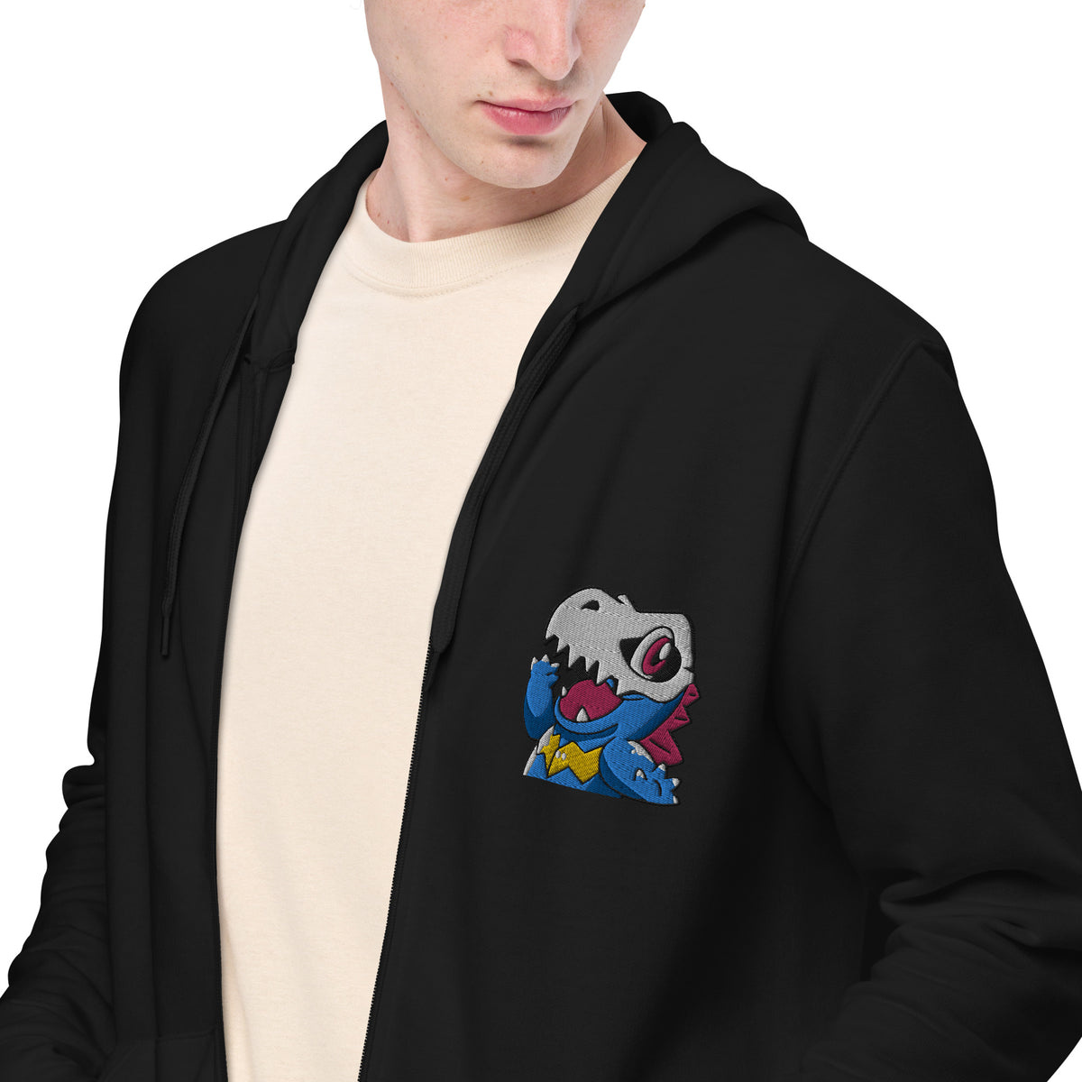 LuiTheDinosaur - Unisex-Zip-Hoodie mit Stick