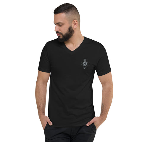 ShorlockTV - Herren-V-Neck-T-Shirt mit Stick