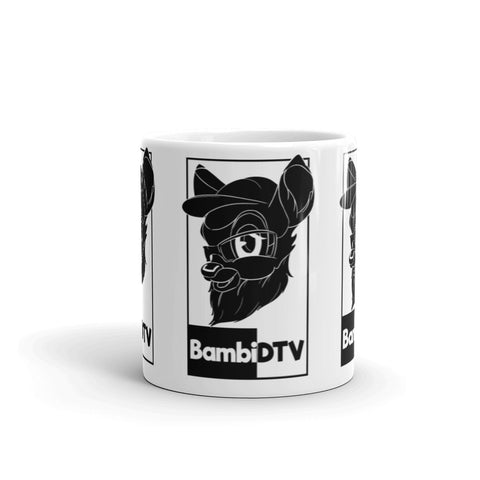 BambiDTV - Weiße, glänzende Tasse mit Druck