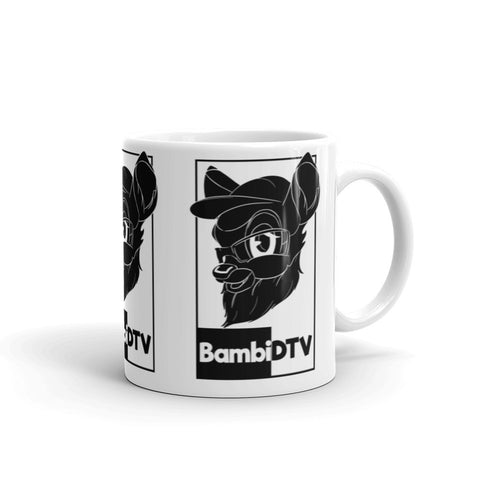 BambiDTV - Weiße, glänzende Tasse mit Druck