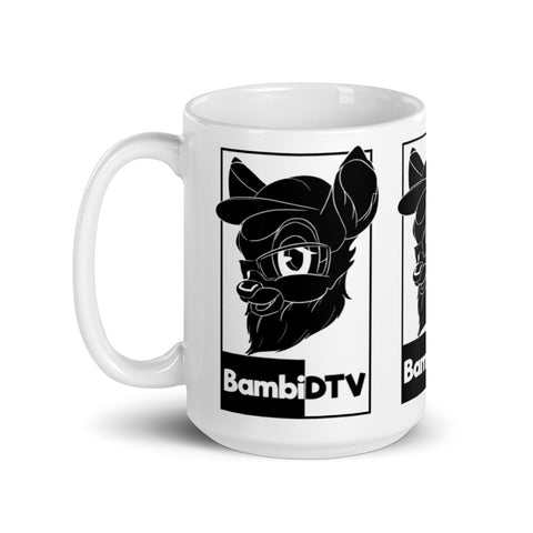 BambiDTV - Weiße, glänzende Tasse mit Druck