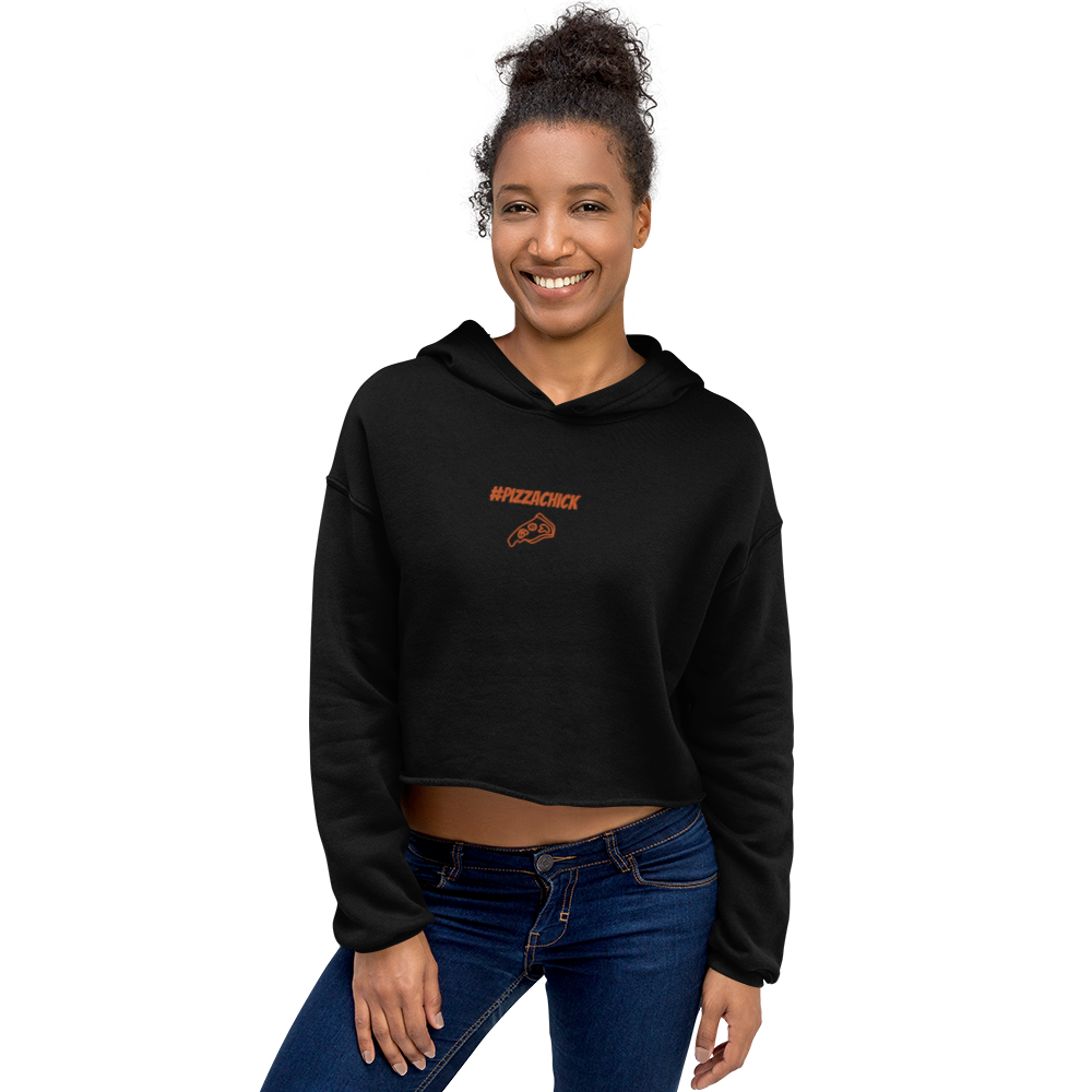 PizzaBoyOnAir - Damen Cropped Hoodie mit Stick