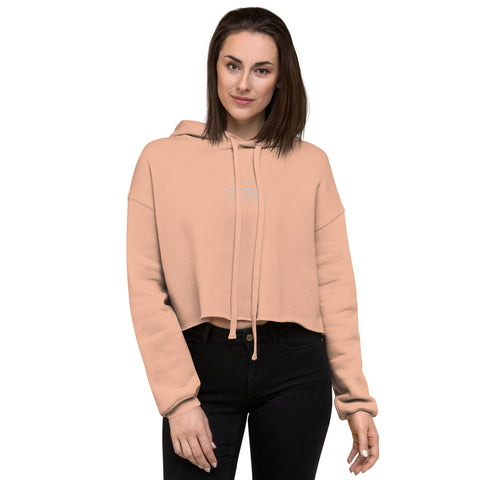 Ferox_K - Damen-Crop-Hoodie mit Stick