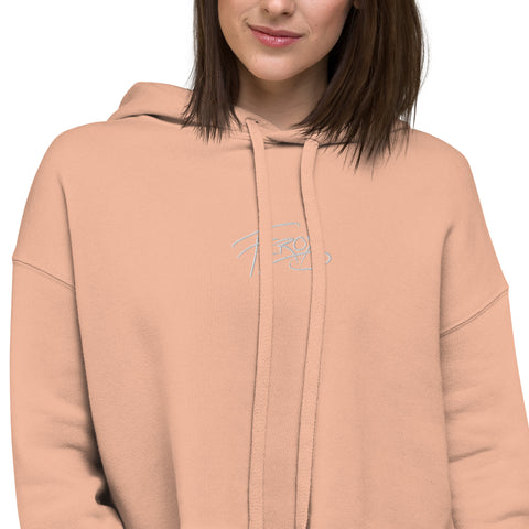 Ferox_K - Damen-Crop-Hoodie mit Stick